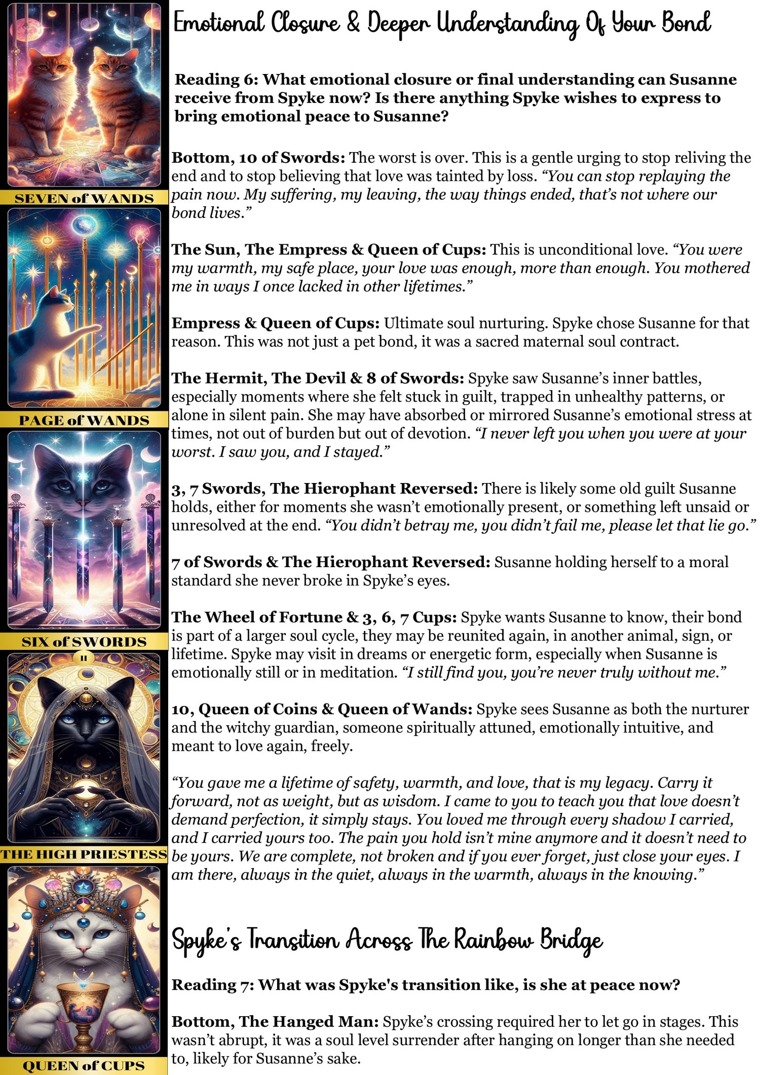 Deceased Animal Soul Reading - Peace/Closure
