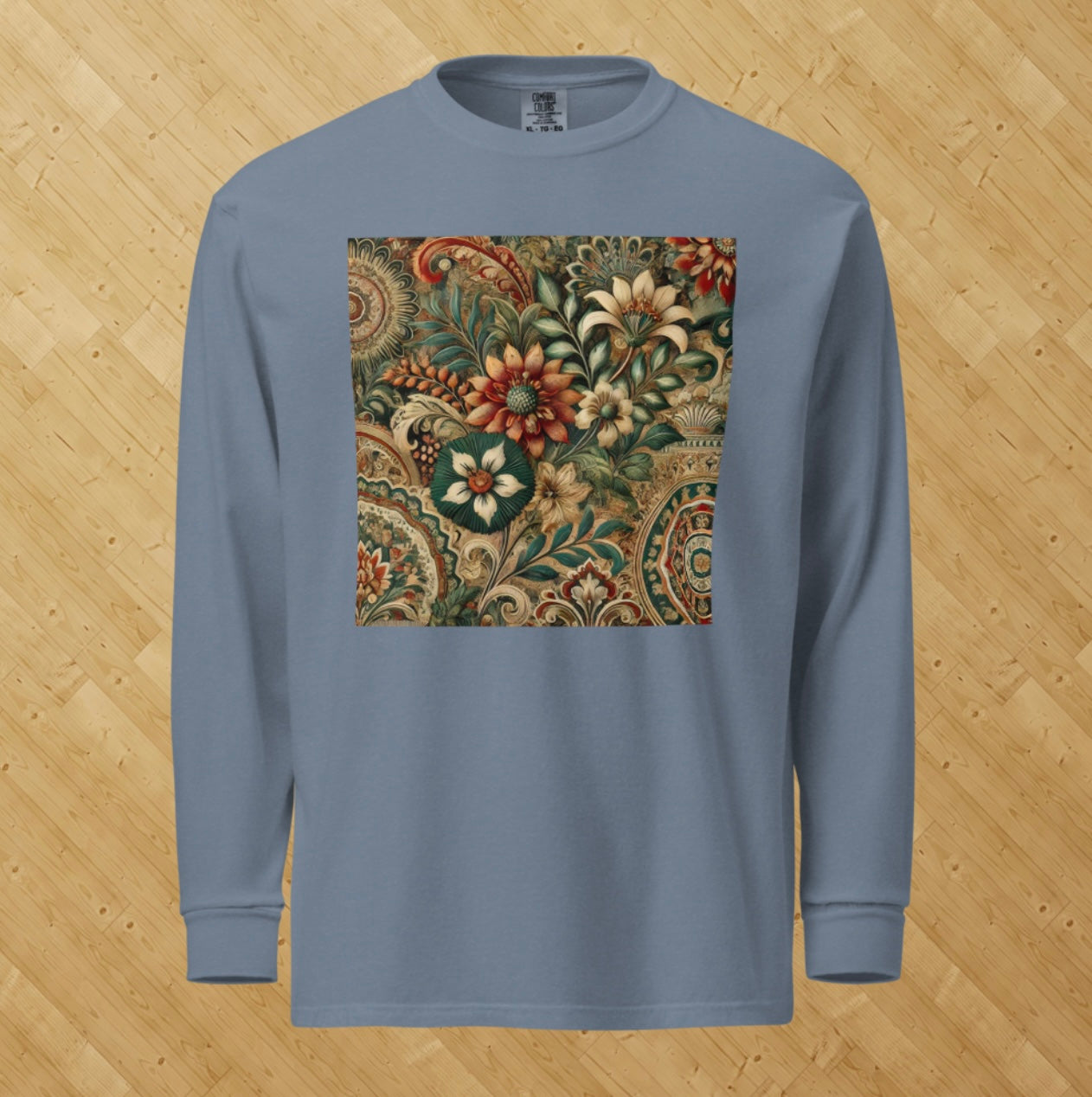 Baroque Bloom - Men’s Heavyweight Long Sleeve Tee
