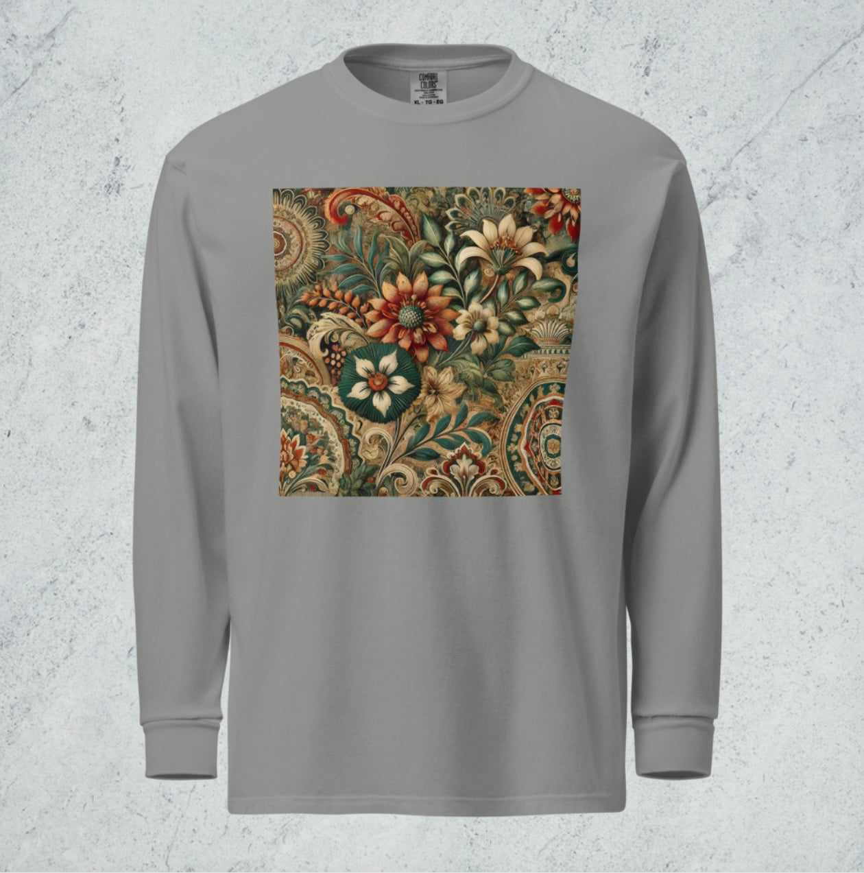 Baroque Bloom - Men’s Heavyweight Long Sleeve Tee
