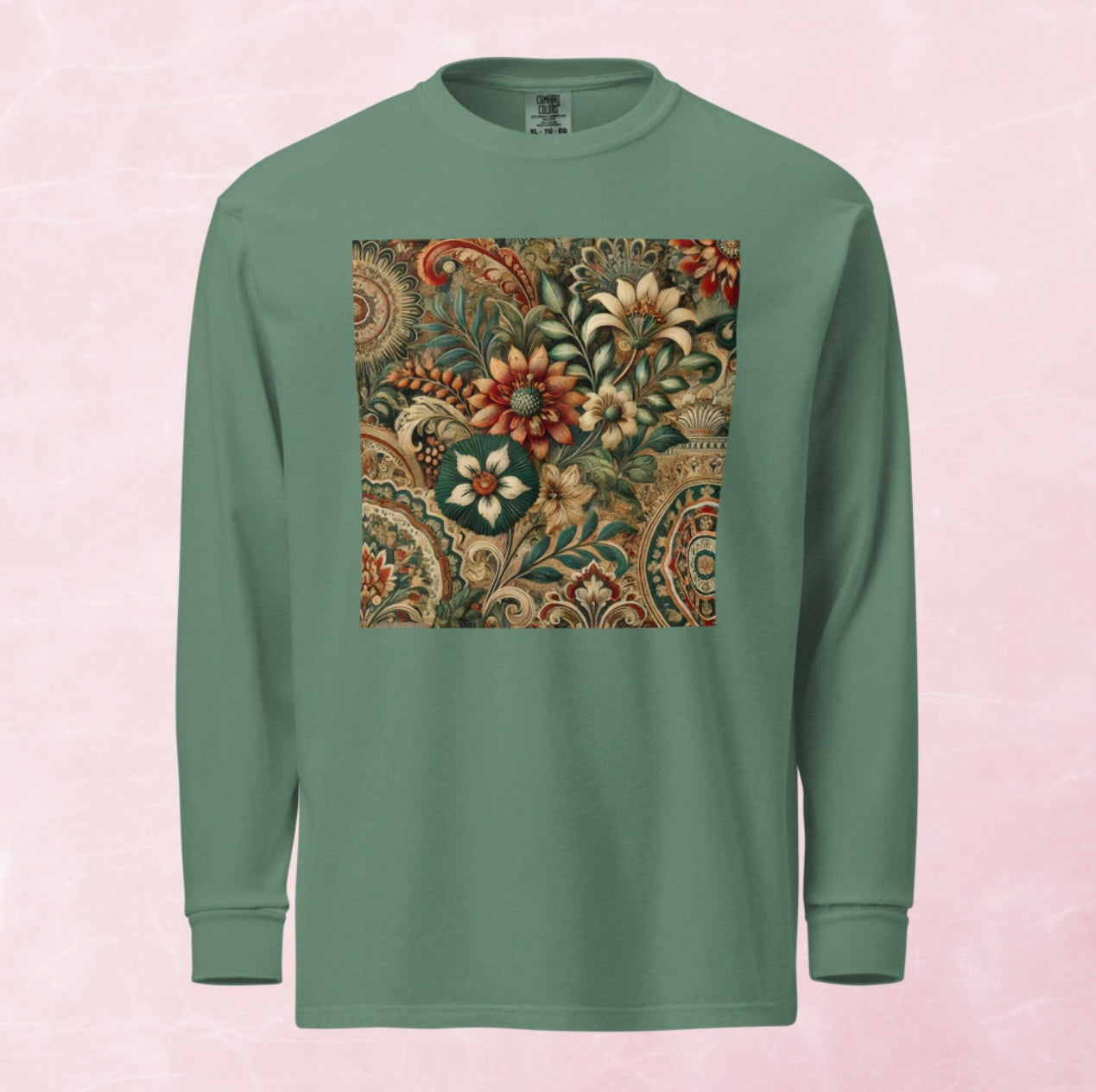 Baroque Bloom - Men’s Heavyweight Long Sleeve Tee