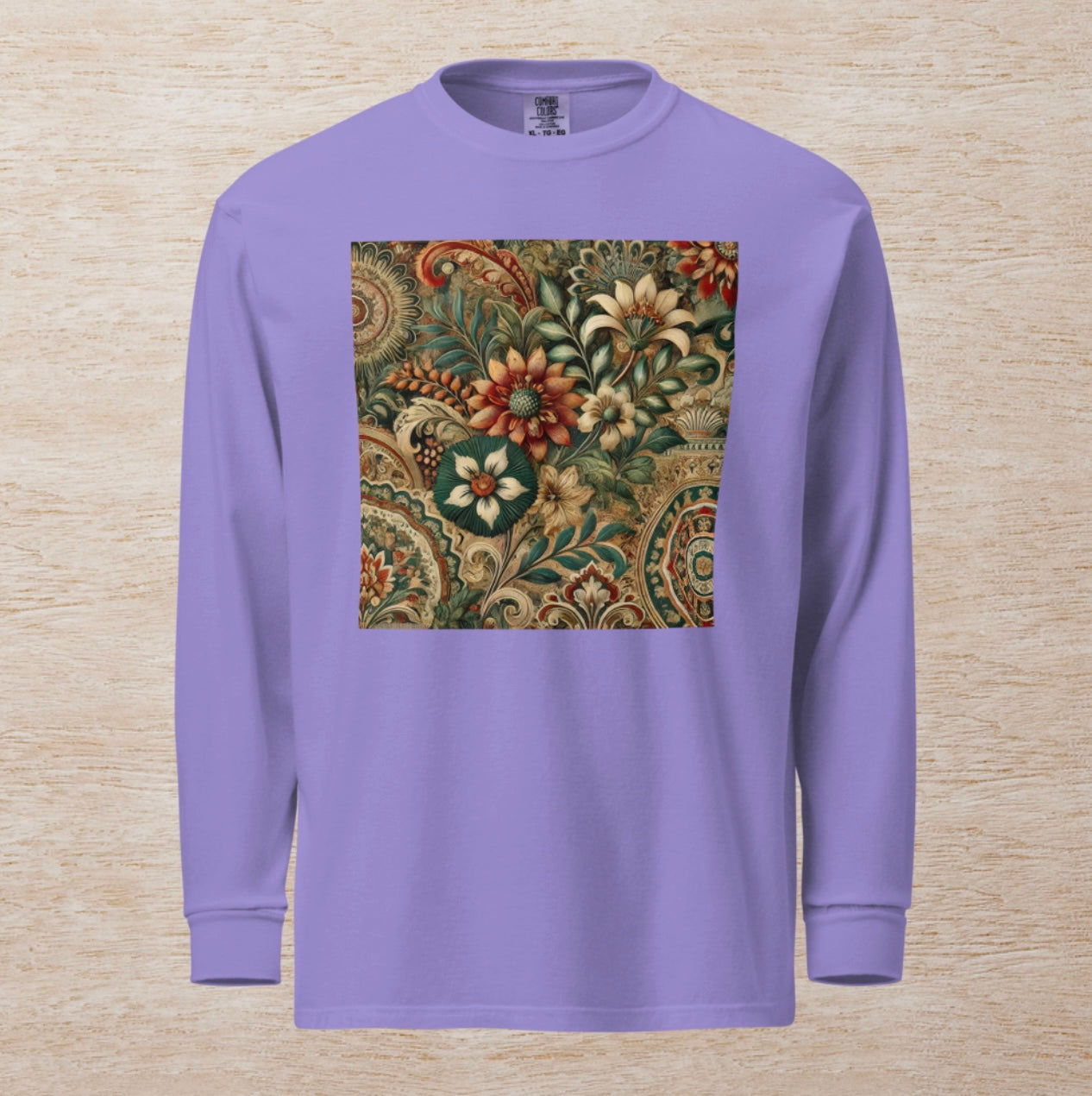 Baroque Bloom - Men’s Heavyweight Long Sleeve Tee