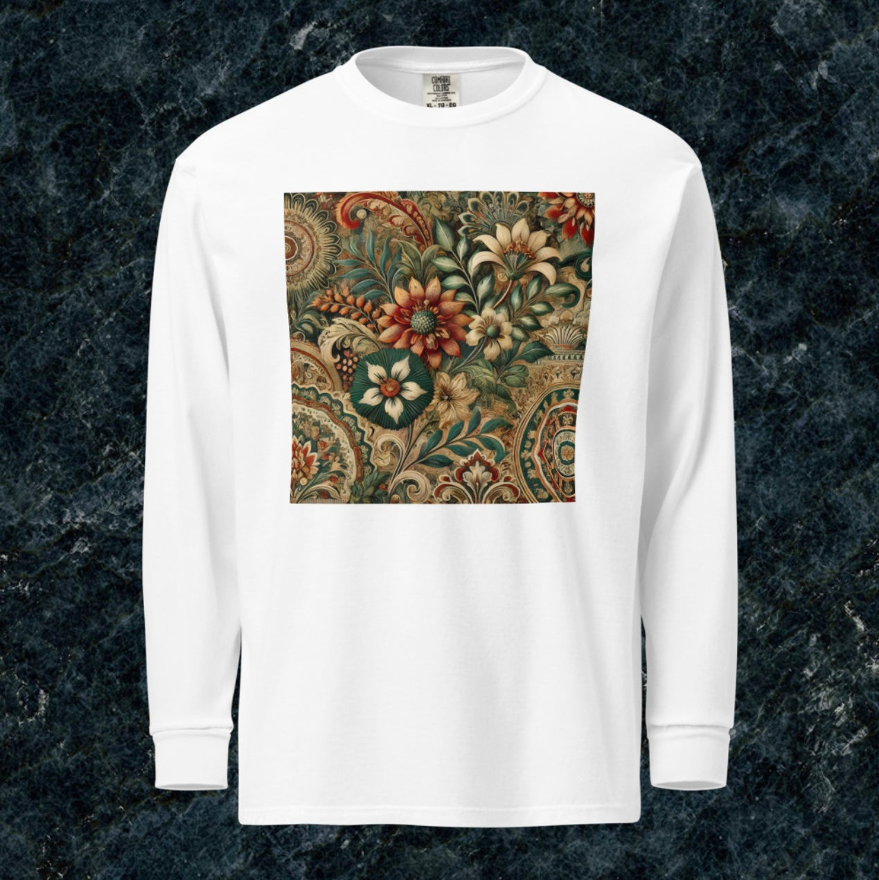 Baroque Bloom - Men’s Heavyweight Long Sleeve Tee