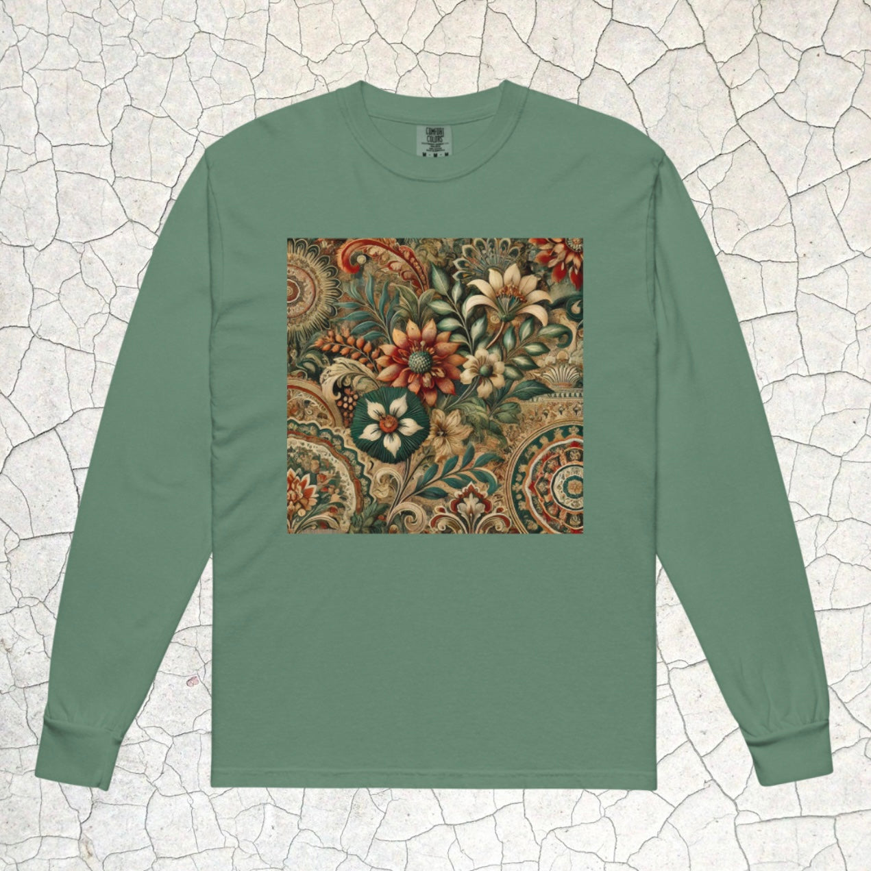 Baroque Bloom - Men’s Heavyweight Long Sleeve Tee