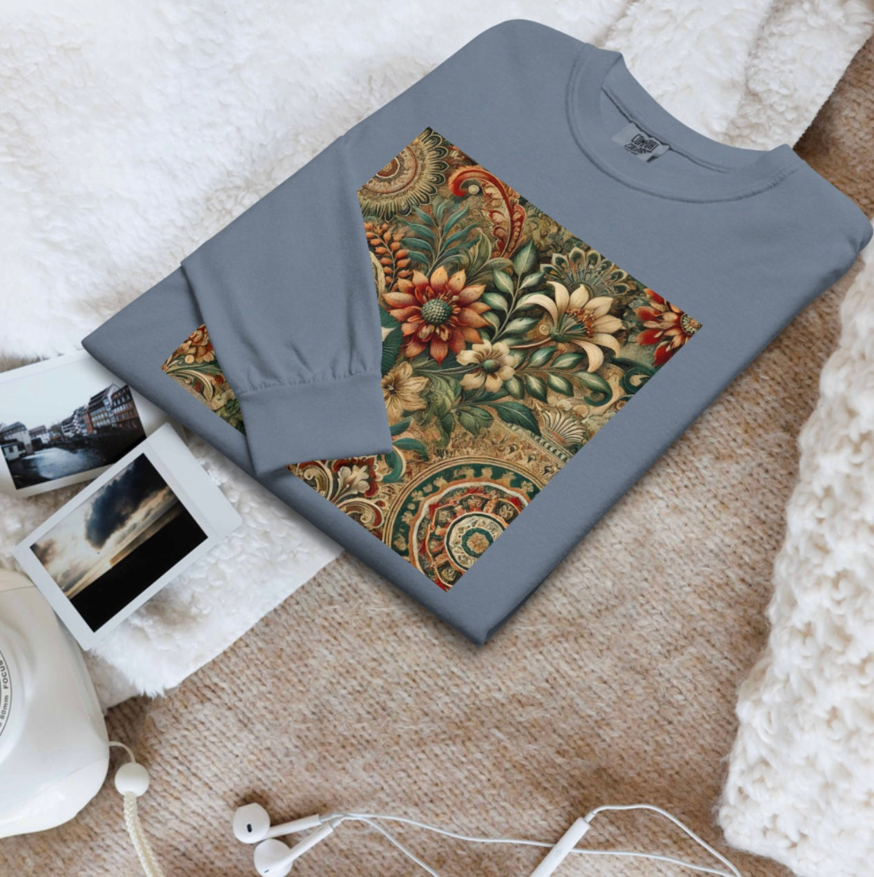 Baroque Bloom - Men’s Heavyweight Long Sleeve Tee