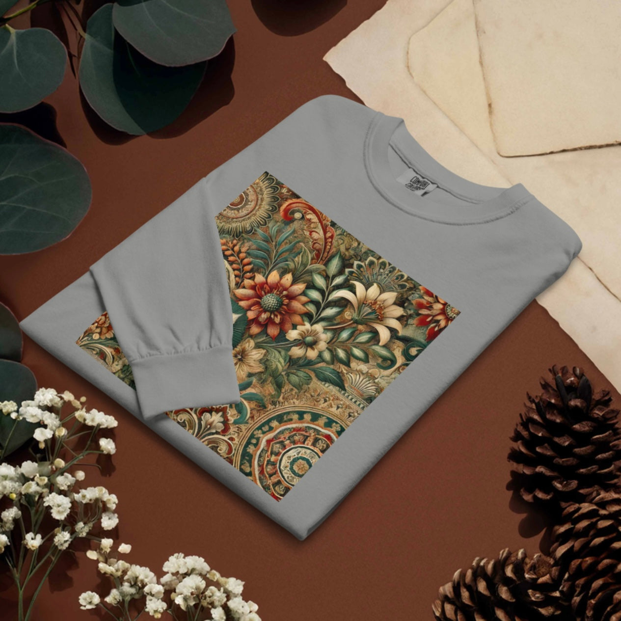 Baroque Bloom - Men’s Heavyweight Long Sleeve Tee