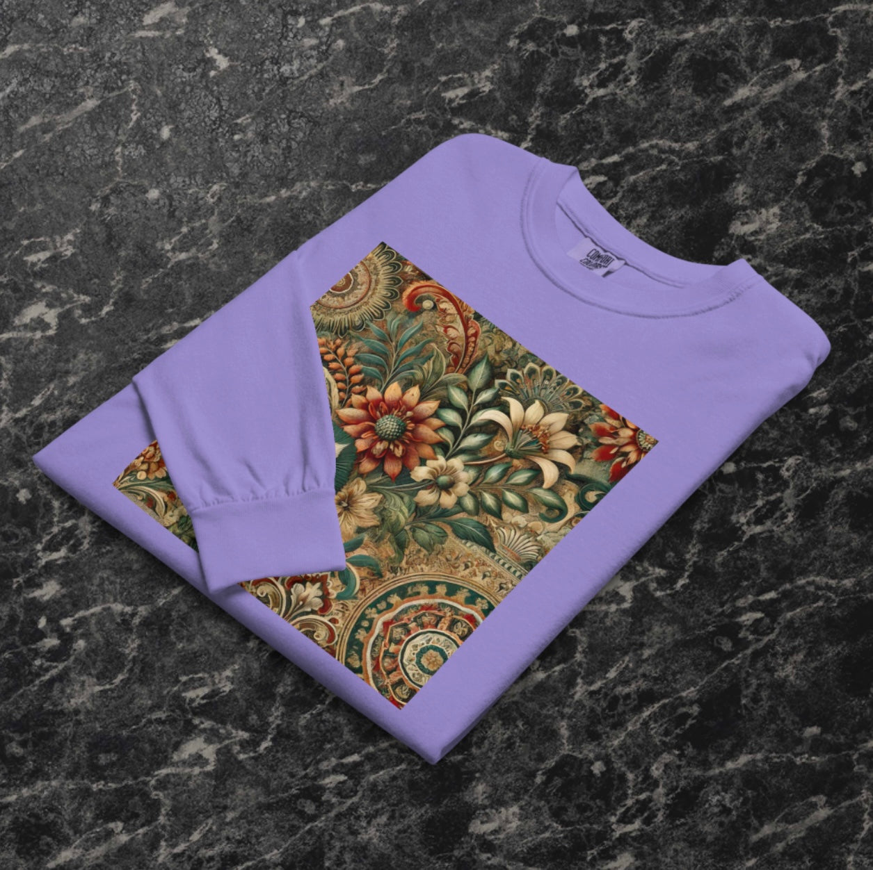 Baroque Bloom - Men’s Heavyweight Long Sleeve Tee