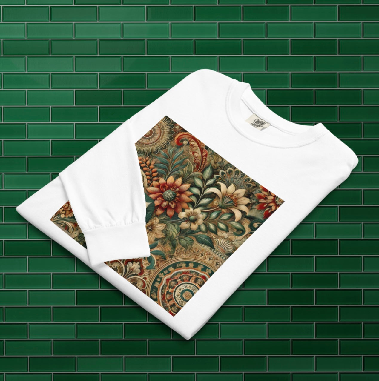 Baroque Bloom - Men’s Heavyweight Long Sleeve Tee