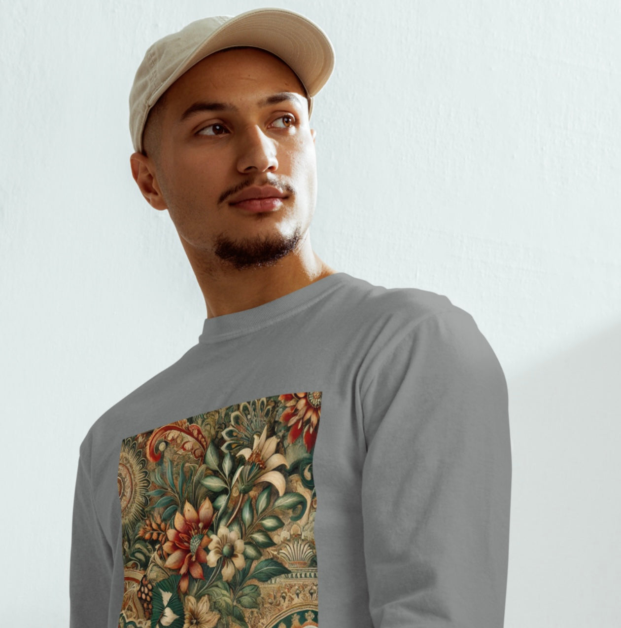 Baroque Bloom - Men’s Heavyweight Long Sleeve Tee