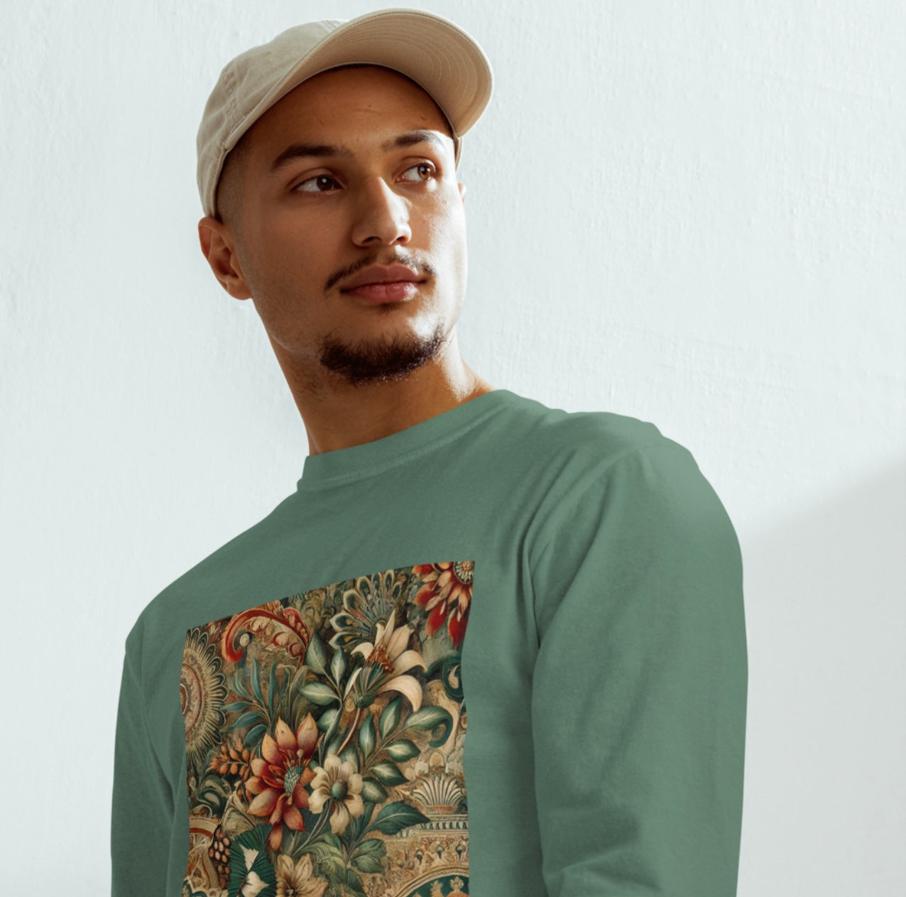 Baroque Bloom - Men’s Heavyweight Long Sleeve Tee