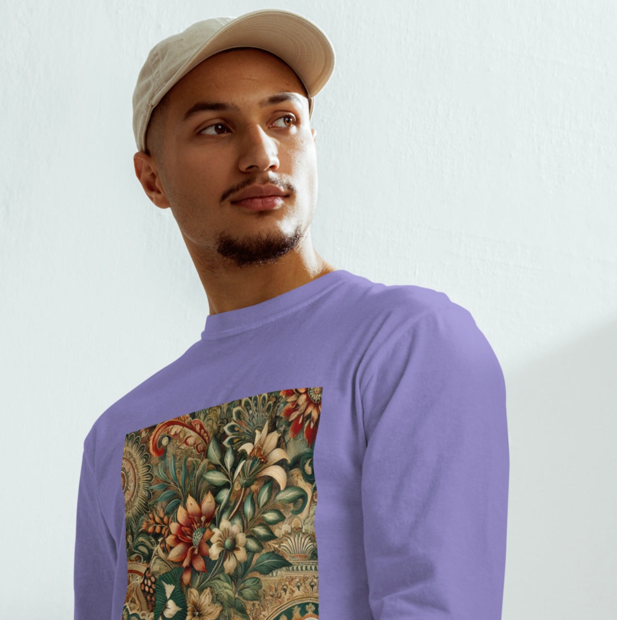 Baroque Bloom - Men’s Heavyweight Long Sleeve Tee
