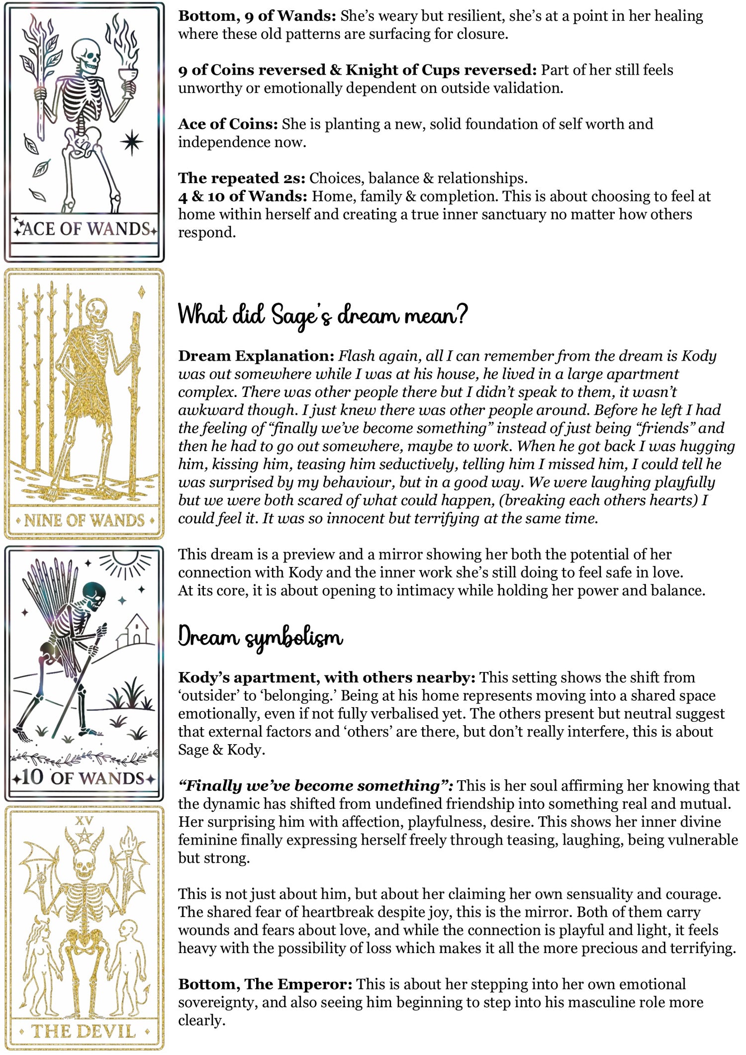 Dream Decoder Reading - Messages/Symbolism/Threads