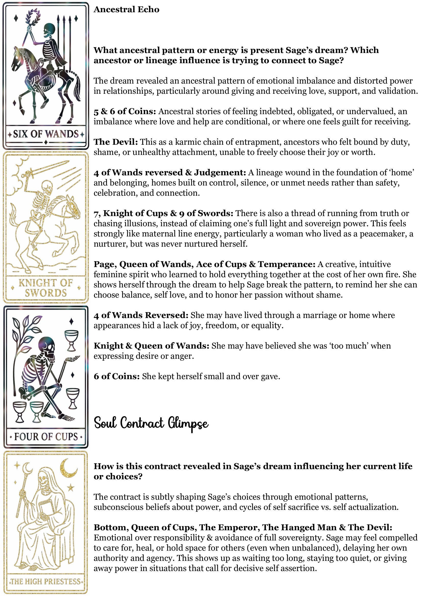 Dream Decoder Reading - Messages/Symbolism/Threads