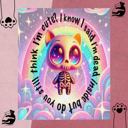 Still Cute, Still Dead Inside – Cat Skeleton Blanket
