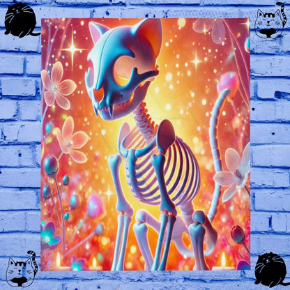 Psychedelic Skeleton Cat - Blanket