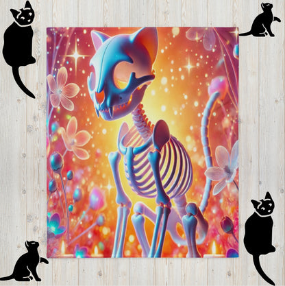 Psychedelic Skeleton Cat - Blanket