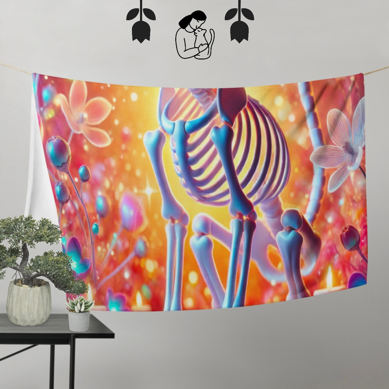 Psychedelic Skeleton Cat - Blanket