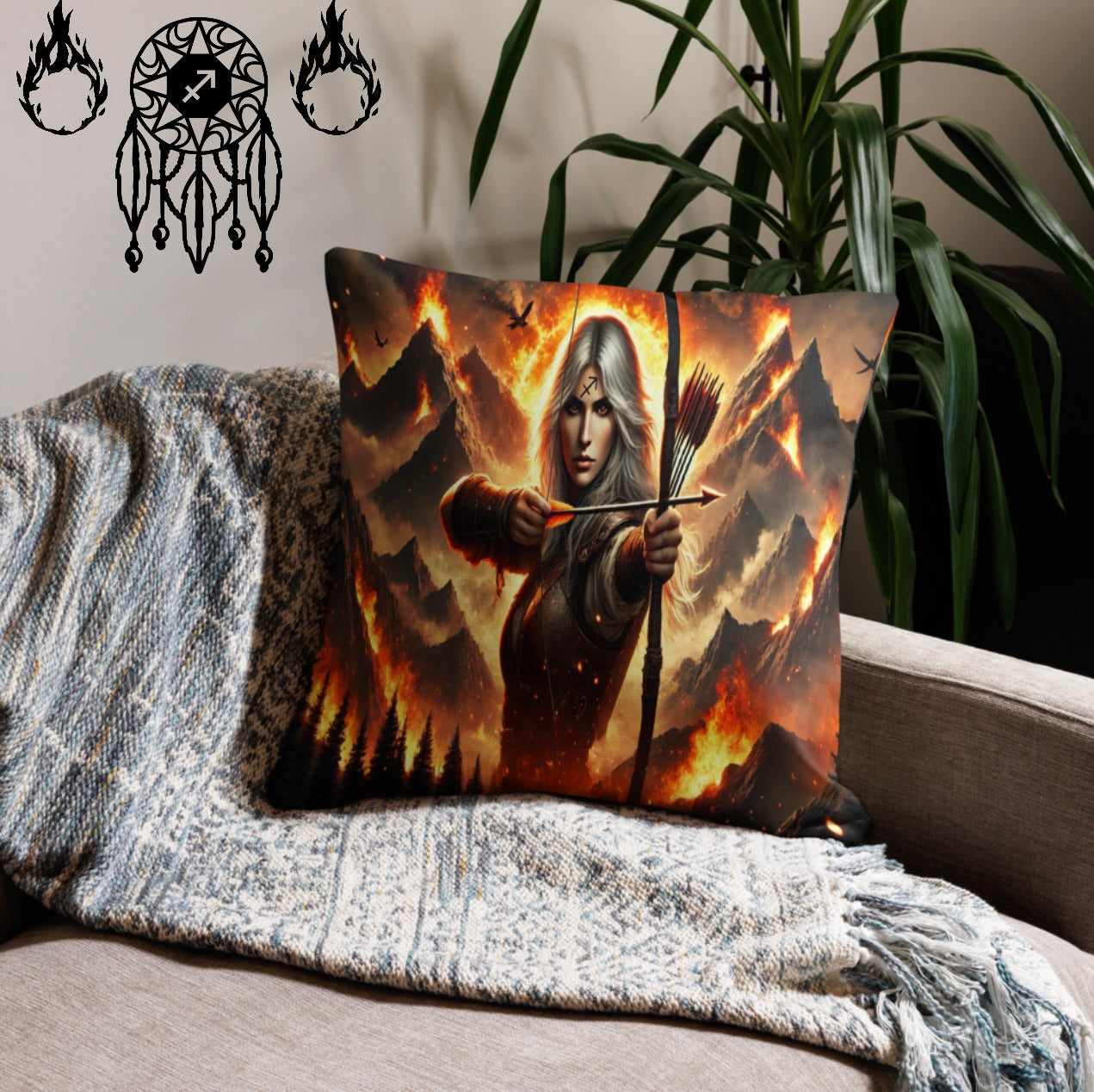 Sagittarius ‘Storm Fire’ -  Euro Pillowcase