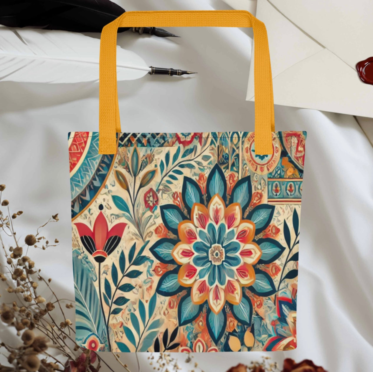 Botanical Mandala Print - Tote Bag