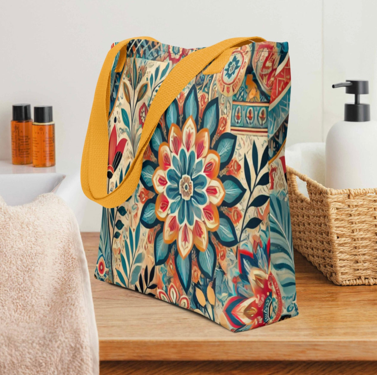 Botanical Mandala Print - Tote Bag