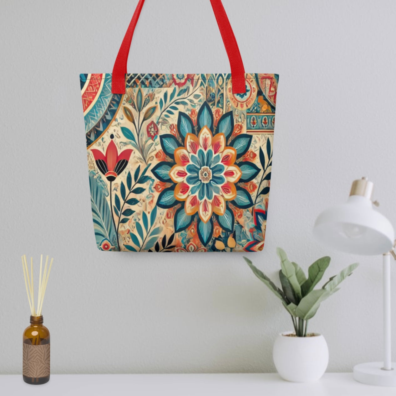Botanical Mandala Print - Tote Bag