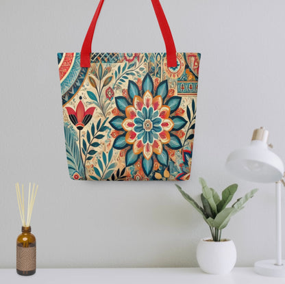 Botanical Mandala Print - Tote Bag
