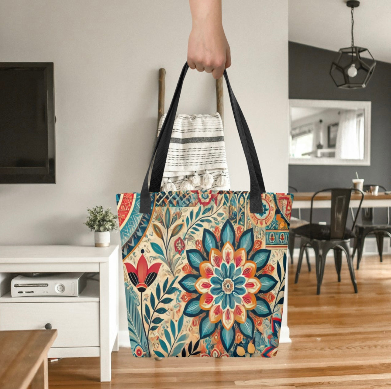 Botanical Mandala Print - Tote Bag