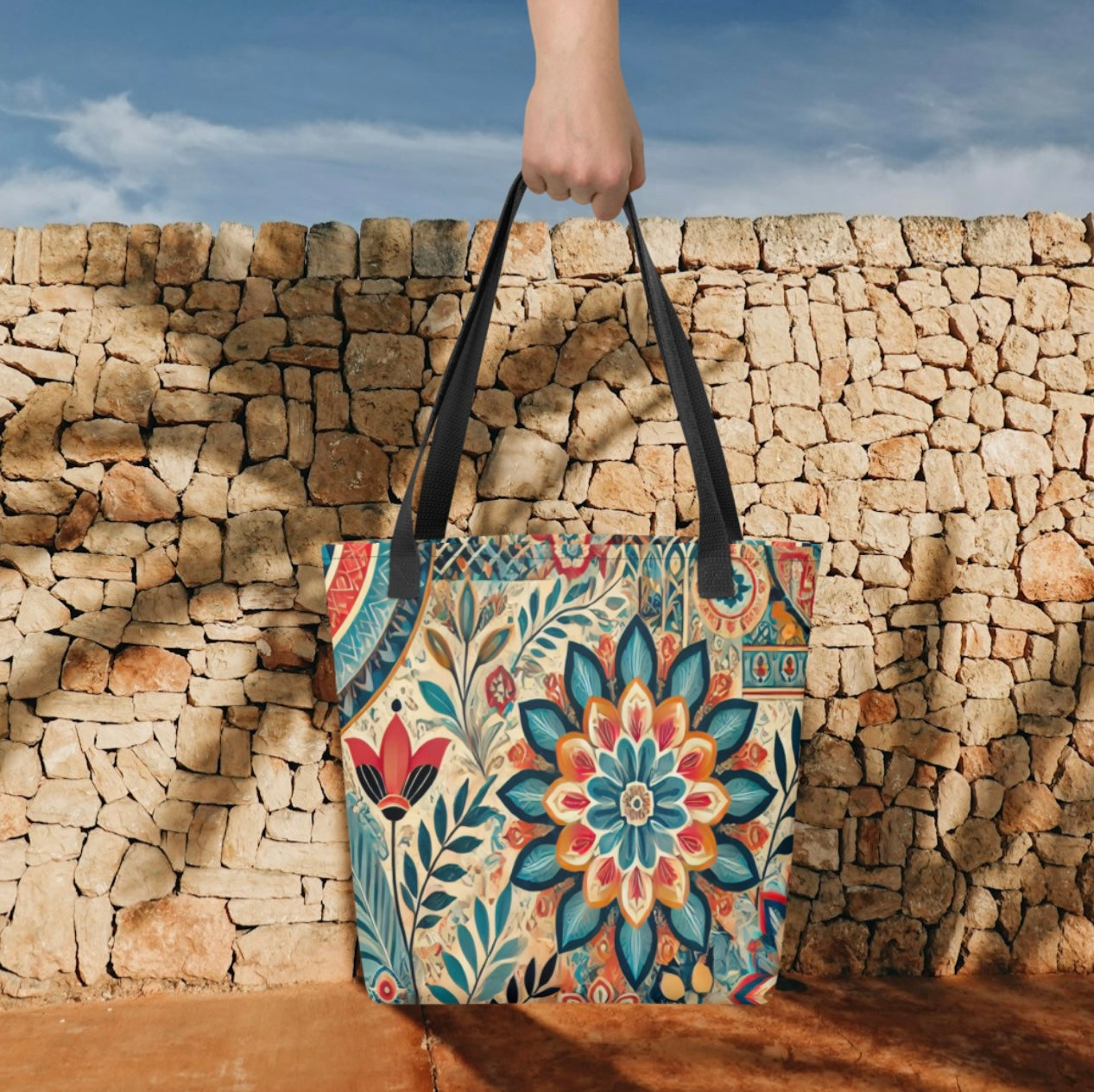 Botanical Mandala Print - Tote Bag