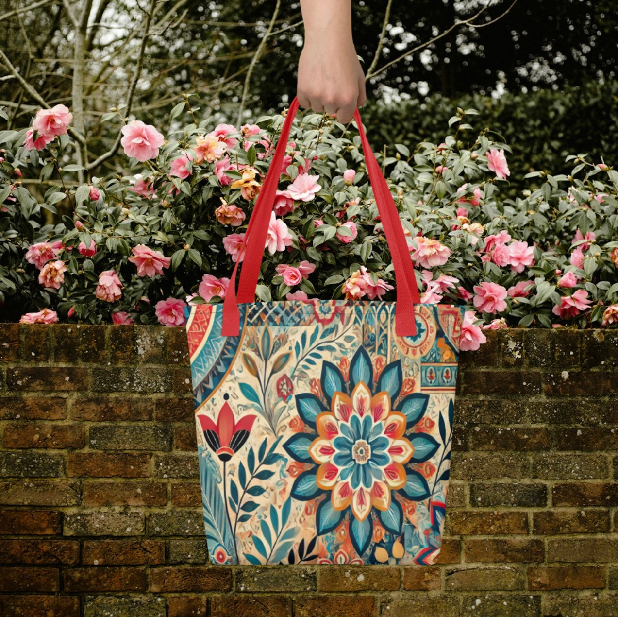 Botanical Mandala Print - Tote Bag