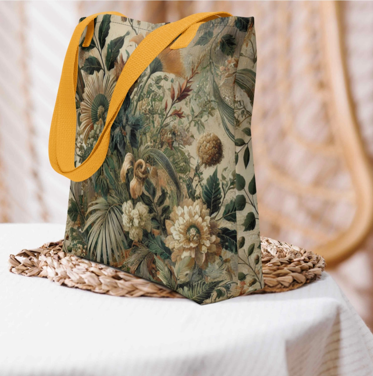Earthy Floral Print - Tote bag