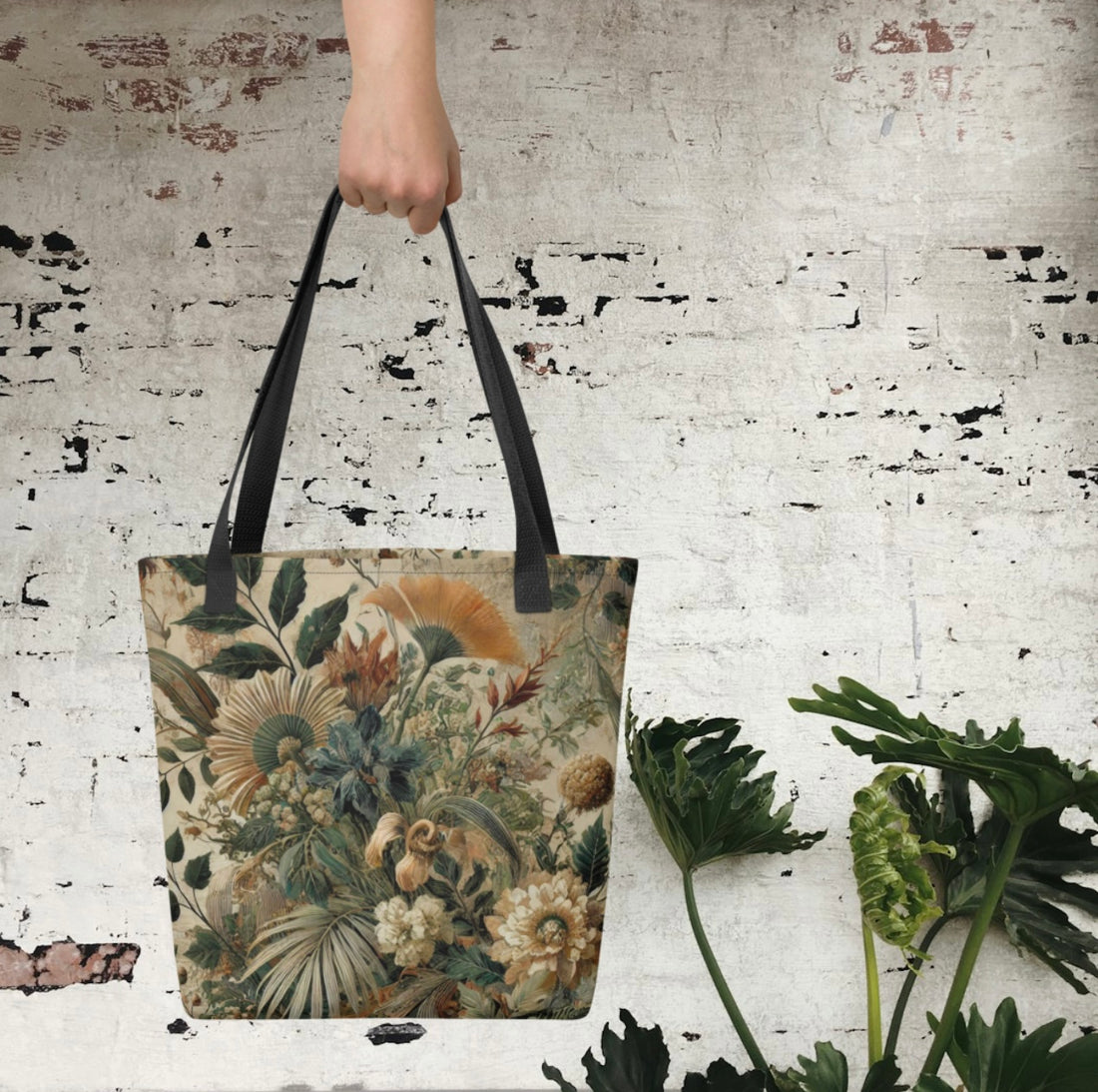 Earthy Floral Print - Tote bag