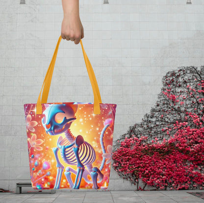 Psychedelic Skeleton Cat - Tote Bag
