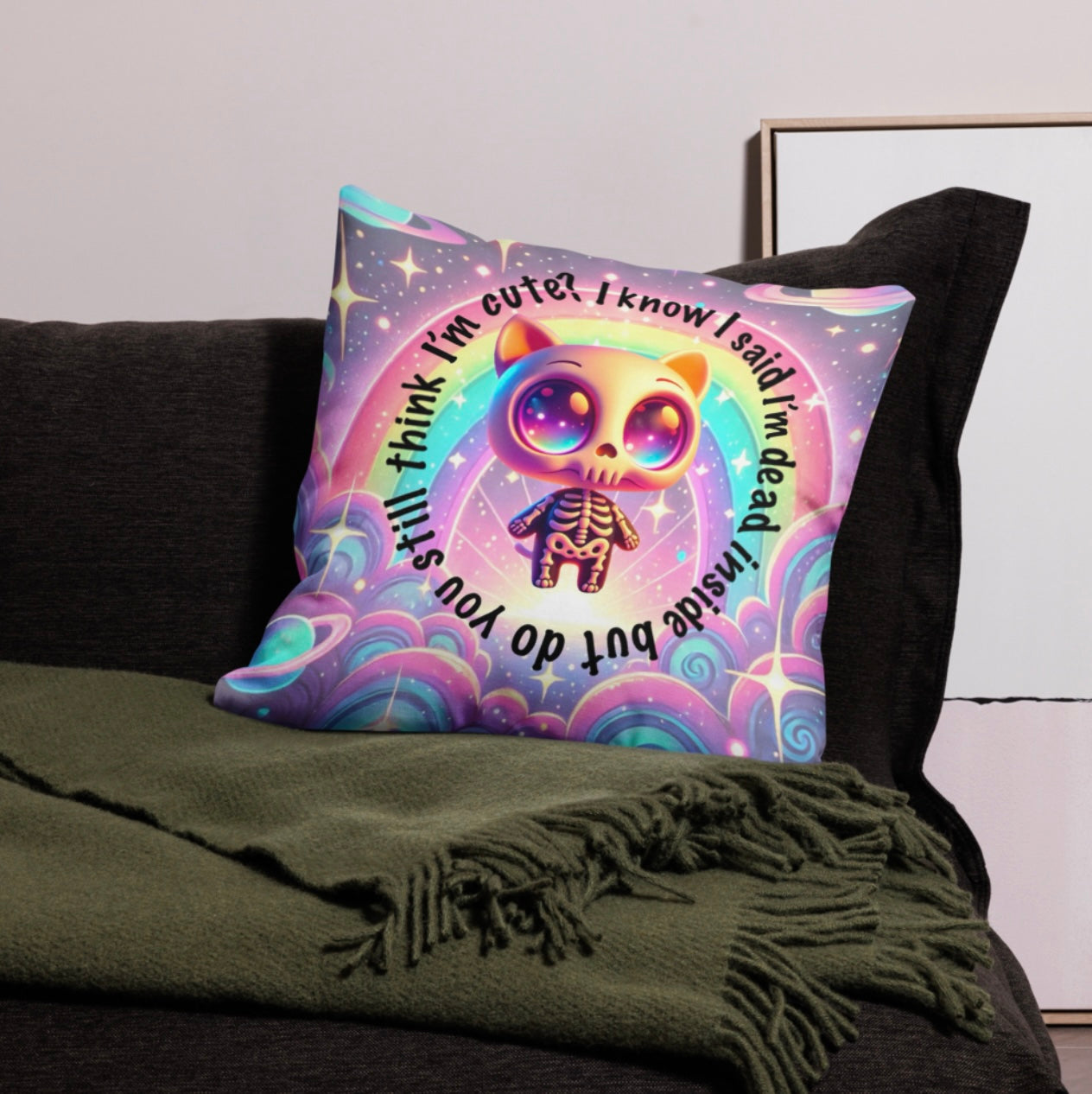 Cute, Dead Inside &amp; Vibing - Euro Pillowcase
