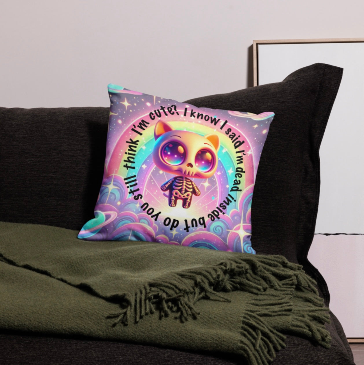 Cute, Dead Inside &amp; Vibing - Euro Pillowcase