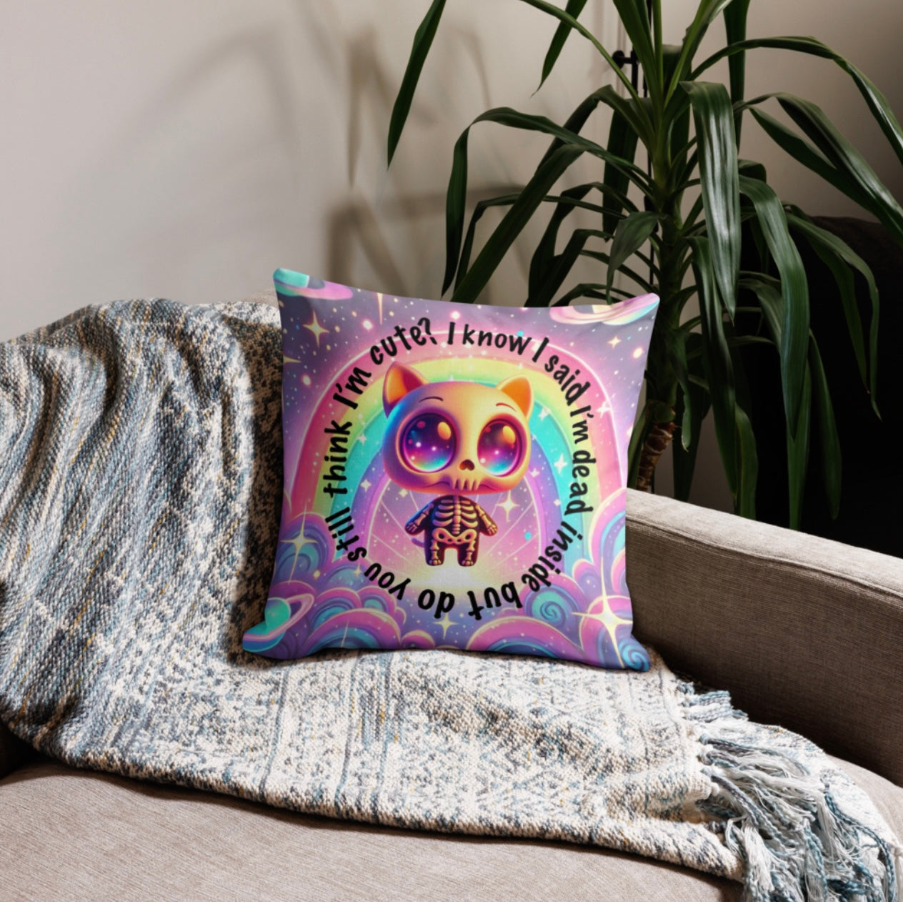 Cute, Dead Inside &amp; Vibing - Euro Pillowcase