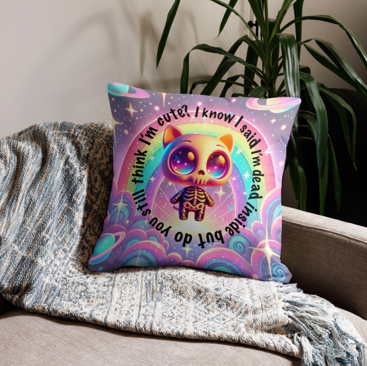 Cute, Dead Inside &amp; Vibing - Euro Pillowcase