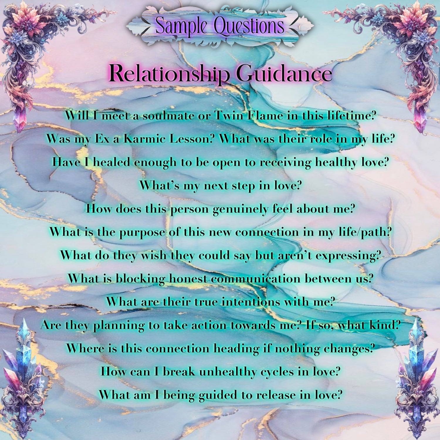 Custom Questions Reading - Relationship Guidance, Signs and Nudges, Major Life Decisions, Timeline Insight, Different Theme, Custom Spread, Customise Your Reading
