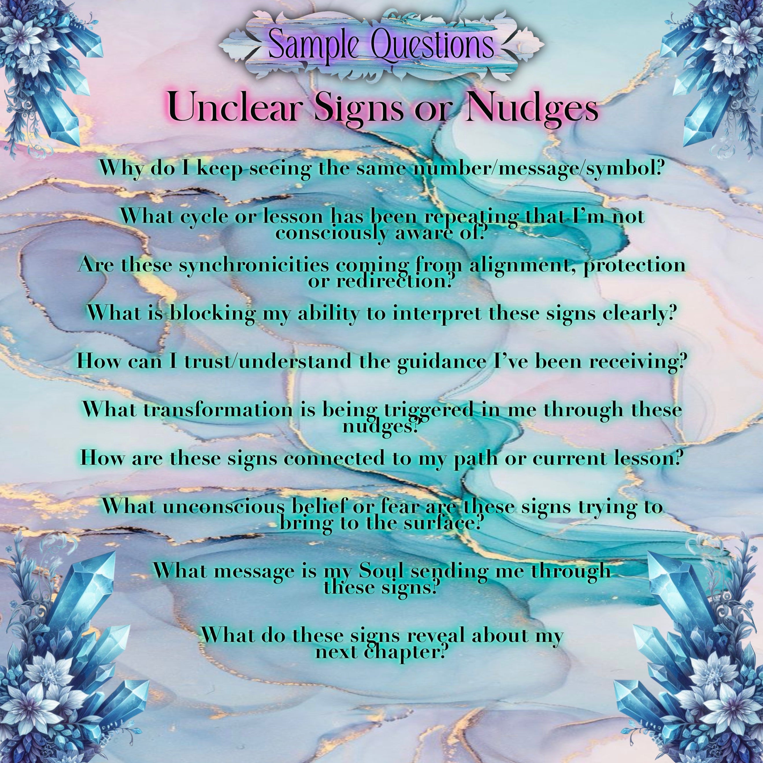 Custom Questions Reading - Relationship Guidance, Signs and Nudges, Major Life Decisions, Timeline Insight, Different Theme, Custom Spread, Customise Your Reading