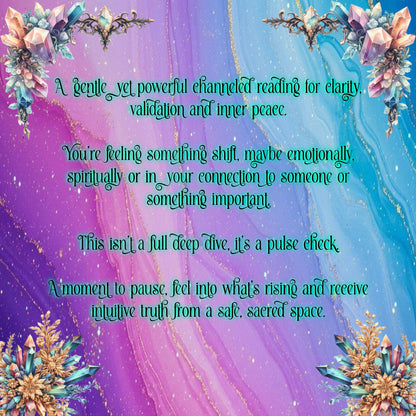 Quick Guidance - One Soul Question, Quick Clarity, Validation, Confirmation, Emotional and Spiritual Shifts, Romantic and Family Connections, Life Changes
