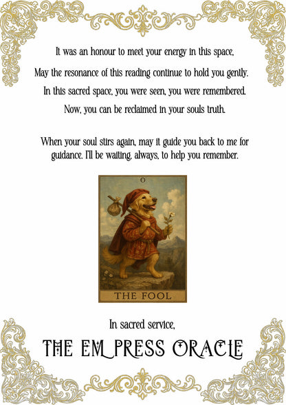 Living Animal Reading - Soul Purpose/Check in