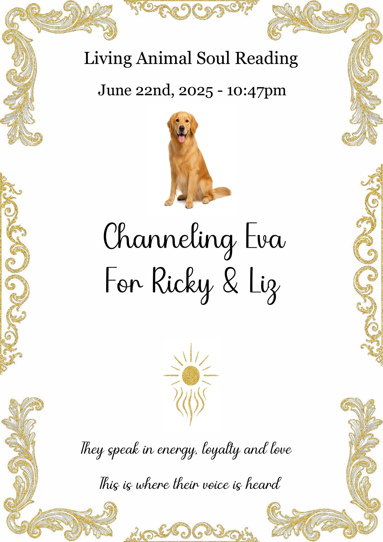 Living Animal Reading - Soul Purpose/Check in