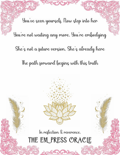 Empress Mirror Reading - Identity/Awakening/Transition