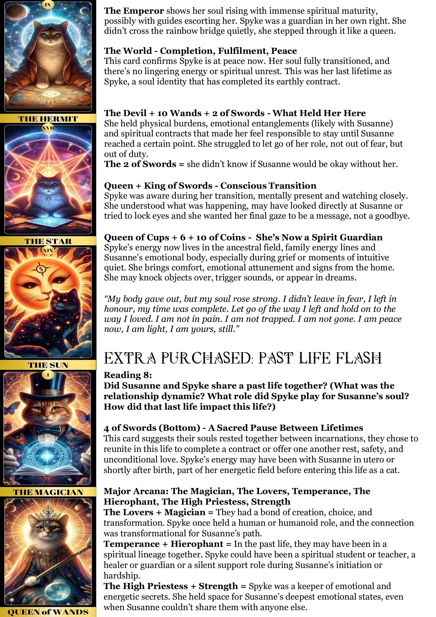 Deceased Animal Soul Reading - Peace/Closure